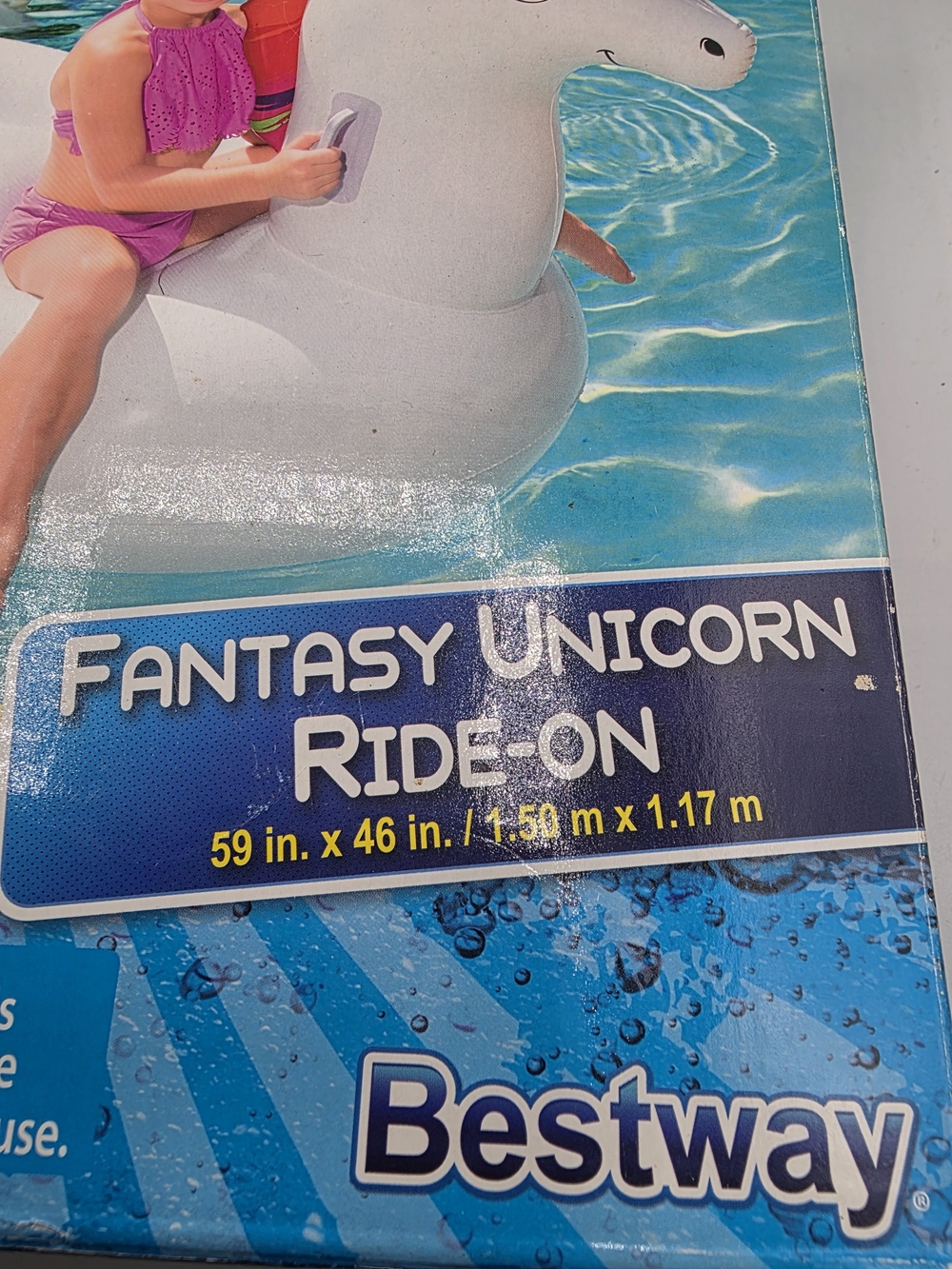 Bestway H2O Go! Ride-On Unicorn Float Swimming Pool Inflatable Float Pool Fun - Picture 4 of 4